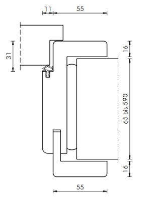 PORTALIT ZARGE WEISS           RS<br/>98,5 x 198,5 CM  -A  242- 10,0 CM title=